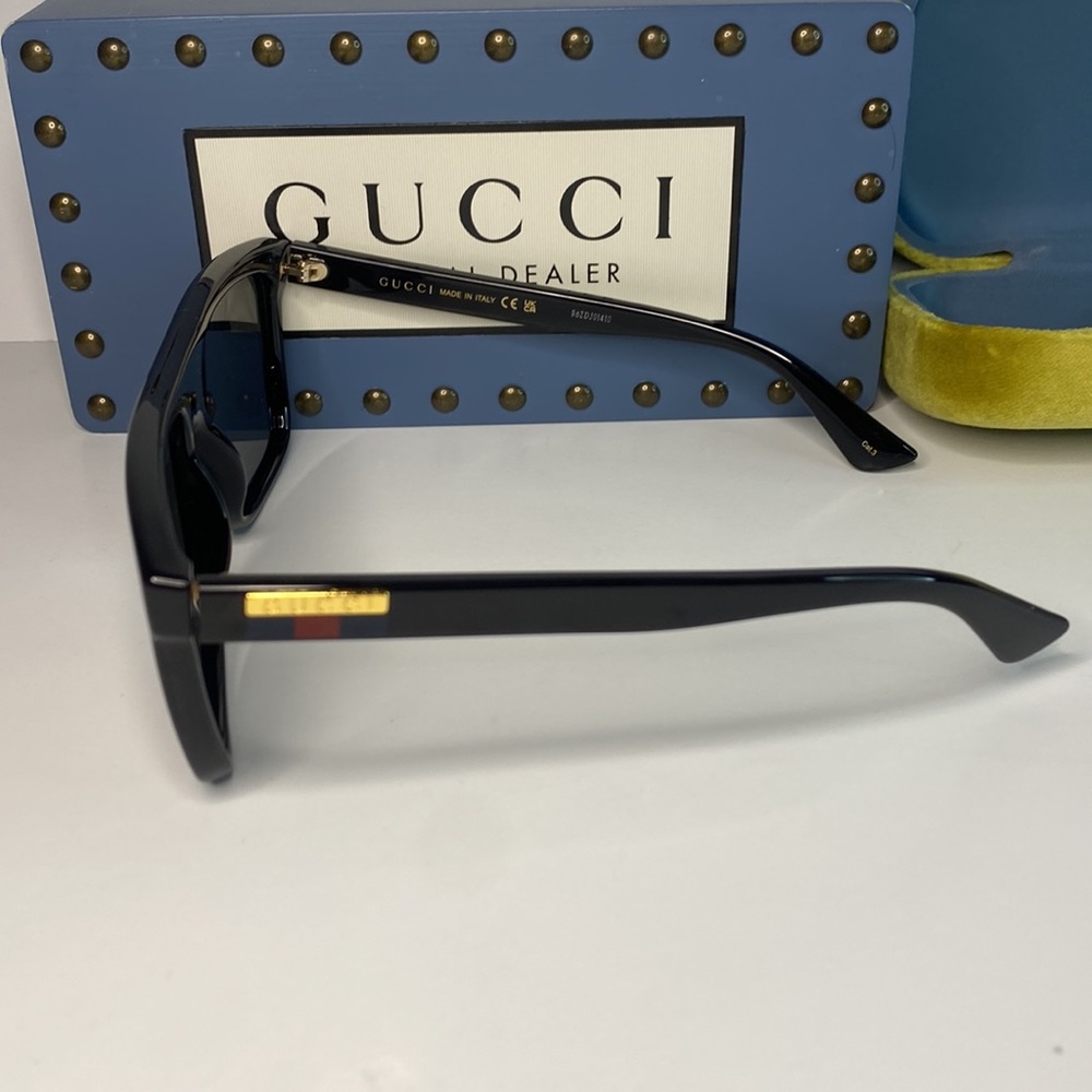 💯- New-GUCCI Grey /Black Browline unisex Sunglasses GG0748S 001 59 - Picture 8 of 14
